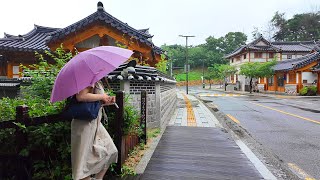 Rain Walk in Eunpyeong Hanok Village, Seoul | Korea Travel 4K