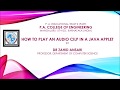 Java Applet Part-8 How to Play an Audio Clip in an Applet