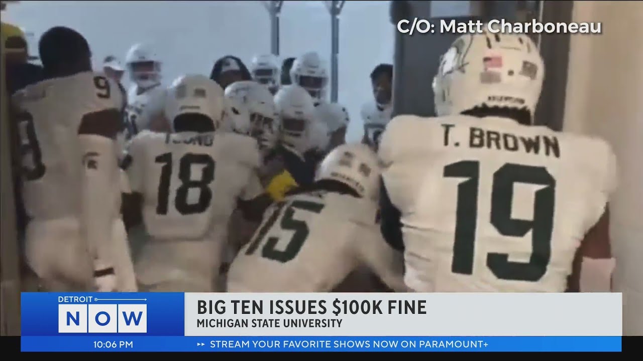 Big Ten Fines MSU $100,000 For Michigan Stadium Tunnel Brawl - YouTube