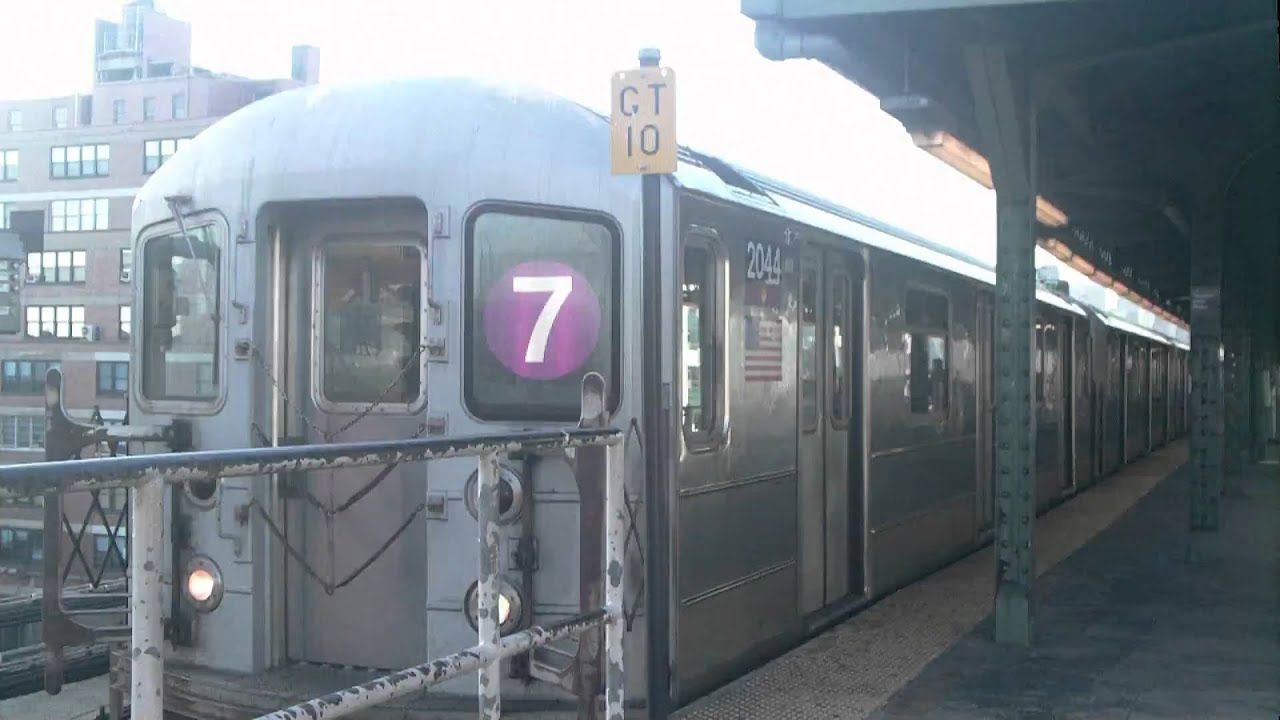 NYC 7 Subway Train Departs Queens Plaza - YouTube