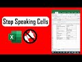 How to Stop Excel From Speaking Cells