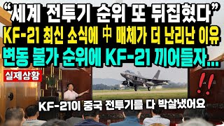 “세계 전투기 순위 또 뒤집혔다” KF-21 최신 소식에 中 매체가 더 난리난 이유 변동 불가 순위에 KF-21 끼어들자...