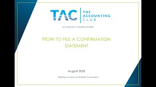 TAC CS01 Filing a confirmation statement 2025