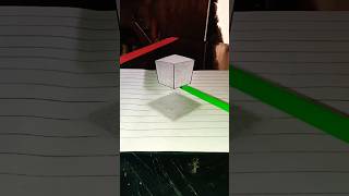 Magic trick with 3D floating  cube | DIY 3D cube drawing || #shorts #drawing #Diy