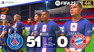 FIFA 23 - What If Ronaldo, Messi and World Class Players Join PSG VS FC BAYERN 51-0 UCL [ PS5 4K ]