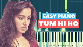 Tum Hi Ho - Piano Tutorial for Beginners | Easy Letter Notes & Chords | Aashiqui 2 | Slow