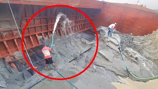 Unloading sand form ship barge unloading video unload sand from big barge ship 118