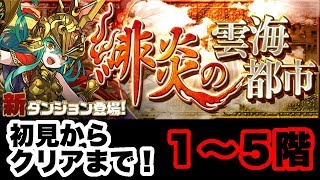 【パズドラ】緋炎の雲海都市 １〜５階