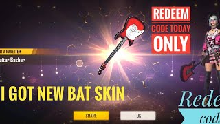 I GOT FREE NEW BAT SKIN FROM GARENA FREE FIRE | How to claim new free bat skin | Redeem it 🎸🎸🔥🔥