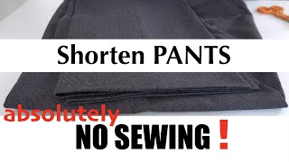 HOW TO FIX DRESS PANTS HEM | Blind Stitch | Invisible Hemming Trousers -  Hem Pants by Hand NO SEW
