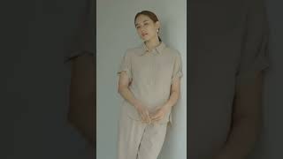 QUEEN STYLE X 조윤희 ㅣ Summer 2022 Lookbook - 롤업 셔츠 블라우스