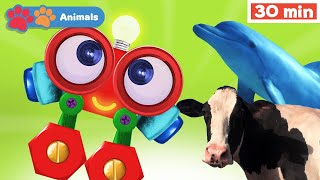 Toddlers Learn Animals with Robi | Educational Early Learning Videos | Animals Names \u0026 Sounds