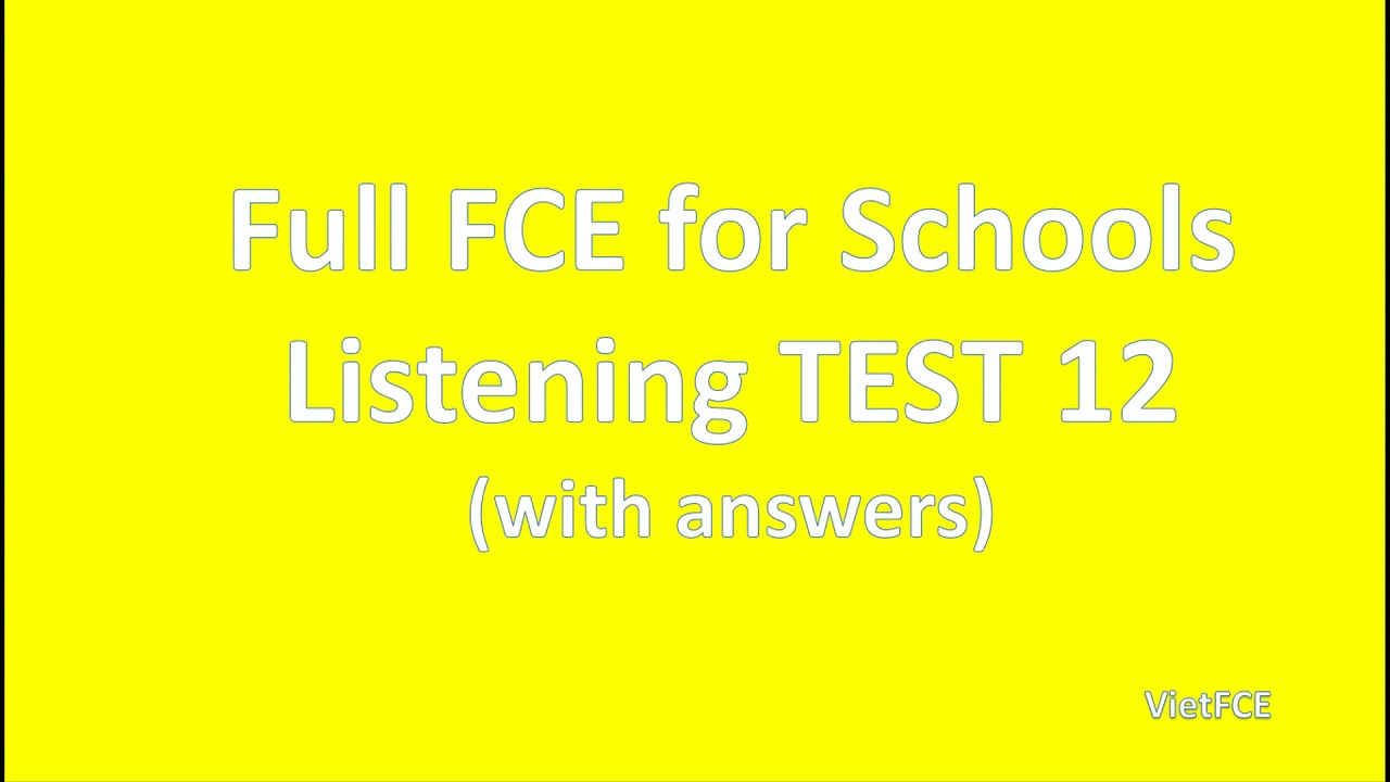 B2 First (FCE) For Schools Listening Test 12 With Answers - YouTube