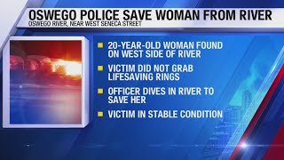 Patrol officer dives into Oswego river to save 20-year-old woman