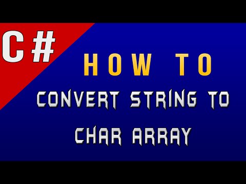 How to Convert String to Char Array in C#/Csharp How to Convert String to Char Array in C#/Csharp