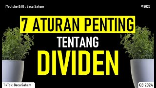 7 Aturan Penting Tentang Dividen