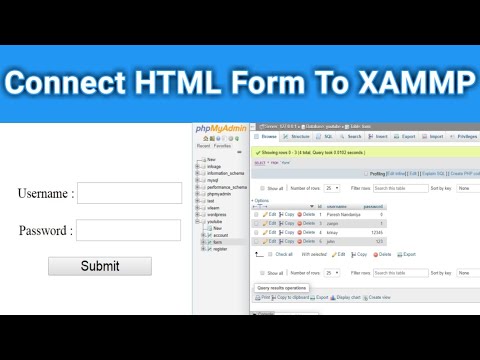 how to connect html form to mysql database ( XAMMP )