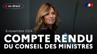 Compte rendu du Conseil des ministres du 6 novembre 2024