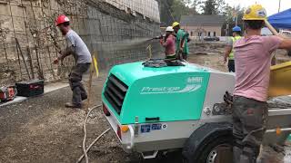 Spraying shotcrete with IMER Prestige Pump with hi flow 60.12 Rotor / Stator