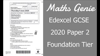 Edexcel GCSE Maths 2020 Foundation Exam Paper 2 Walkthrough