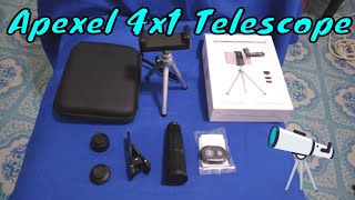 Review of APEXEL New 4in1 22X Telescope zoom Macro Wide Fisheye HD Phone Camera Kit With Remote Trip