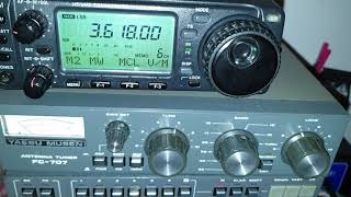 Icom IC-706 with FC-707 Tuner Antenna and WA 27 Antenna Indoor