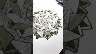 [DAY 21] Coloring A Mandala Every Day [Glitter Gel Pens] #satisfyingvideos #coloring #mandalas