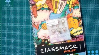 Classmate pulse spiral notebook and rack jack paper binder clips unboxing | Mrs Artist