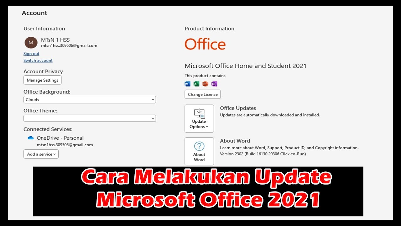 Cara Melakukan Update Microsoft Office 2021 - YouTube