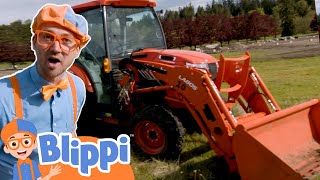 🚜 Blippi rides a TRACTOR 🚜| Kids Video Subtitles | Cartoons for Kids | Moonbug Literacy