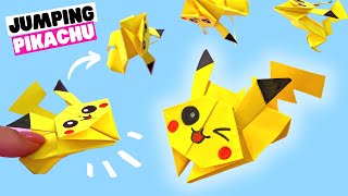 How to make origami JUMPING PIKACHU [origami pokemon, hopping pikachu]