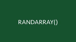 RANDARRAY function in Excel | Better than RAND and RANDBETWEEN! | Excel Off The Grid