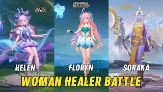 Floryn MLBB VS Helen AOV VS Soraka LoL Wild Rift - Hero Skill Effect Comparison 2023