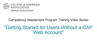 Getting Started for Users without a CAP Web Account