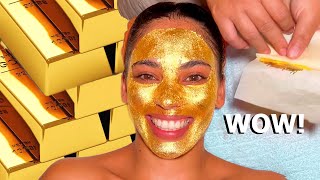 ASMR: I Tried a REAL 24K GOLD FACIAL for Glowing Skin!