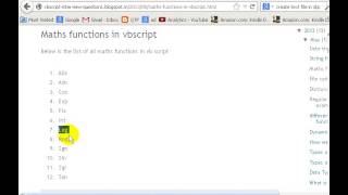 Maths functions in vb script