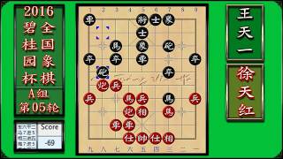 徐天红 vs 王天一 | 2016年第05届 ”碧桂园杯” 全国象棋 | A组第05轮