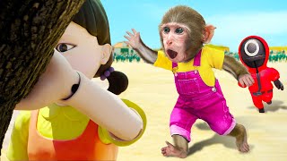 Bibo Monkey Challenge with Squid Game in Real Life and Escape Chase Adventures | KUDO ANIMAL BIBO