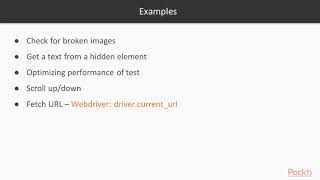 Automating Web Testing with Selenium and Python : Executing JavaScript Code | packtpub.com