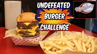 Undefeated Colossal Burger Challenge w/ Fries + Nutella Shake| Ketchup Burger Bar | FreakEating