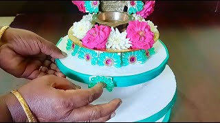 Kamatchi Amman Vilakku Decoration With Stone And Flowers | Taste of Teppakulam | #kamatchivilakku