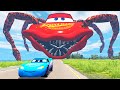 Escape From LIGHTNING MCQUEEN EATER | Lightning McQueen Ride Chase | BeamNG Drive SCP096 #170