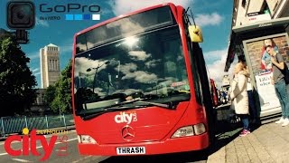 [HD] Mercedes Bus Overtakes Mercedes Car - Plymouth City Bus - Mercedes Citaro