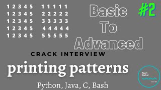 Python Pattern Programs | Printing Number Patterns in Python | Pattern Programs in Python | HH