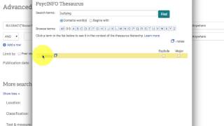 Subject Heading / Thesaurus Searching in PsycINFO