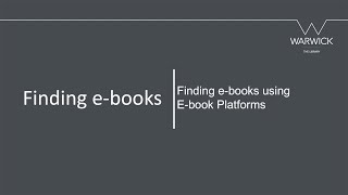 Finding e-books using e-book platforms