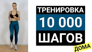 Тренировка 10000 шагов дома | Кардио дома без прыжков и бега