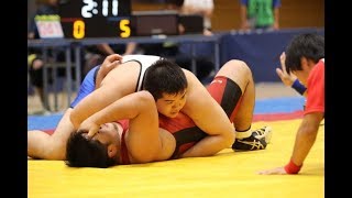 平成30年度全日本大学グレコローマン選手権／130kg決勝戦　山本泰丈（日大）［9-0］番地啓太（国士舘大）