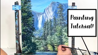 Yosemite Falls Acrylic Painting Tutorial