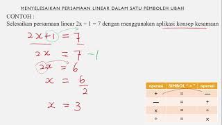 menyelesaikan persamaan linear dalam satu pemboleh ubah